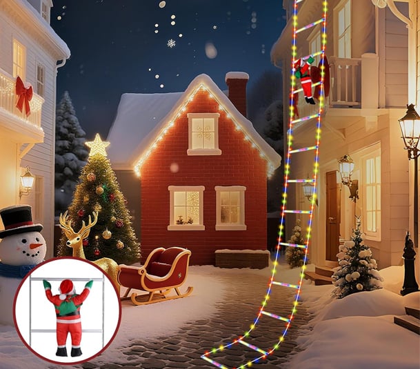 LumiNoël™ – Kletternder Weihnachtsmann mit LED-Beleuchtung - Science Factory DE