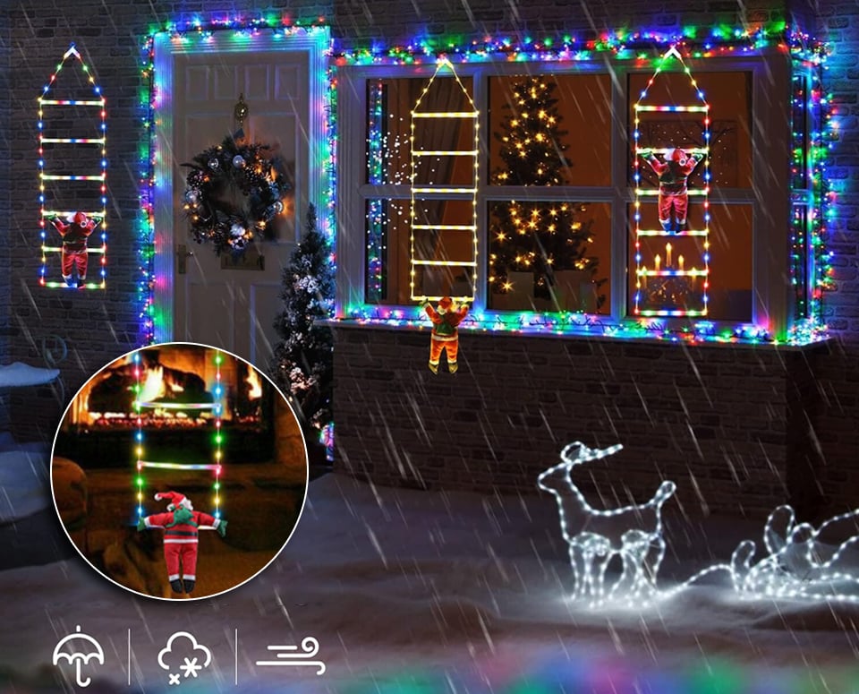 LumiNoël™ – Kletternder Weihnachtsmann mit LED-Beleuchtung - Science Factory DE