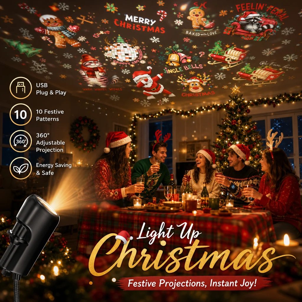 StarryMagic™ | HD-Weihnachtsprojektor mit zauberhaften Lichteffekten 🎄🌟