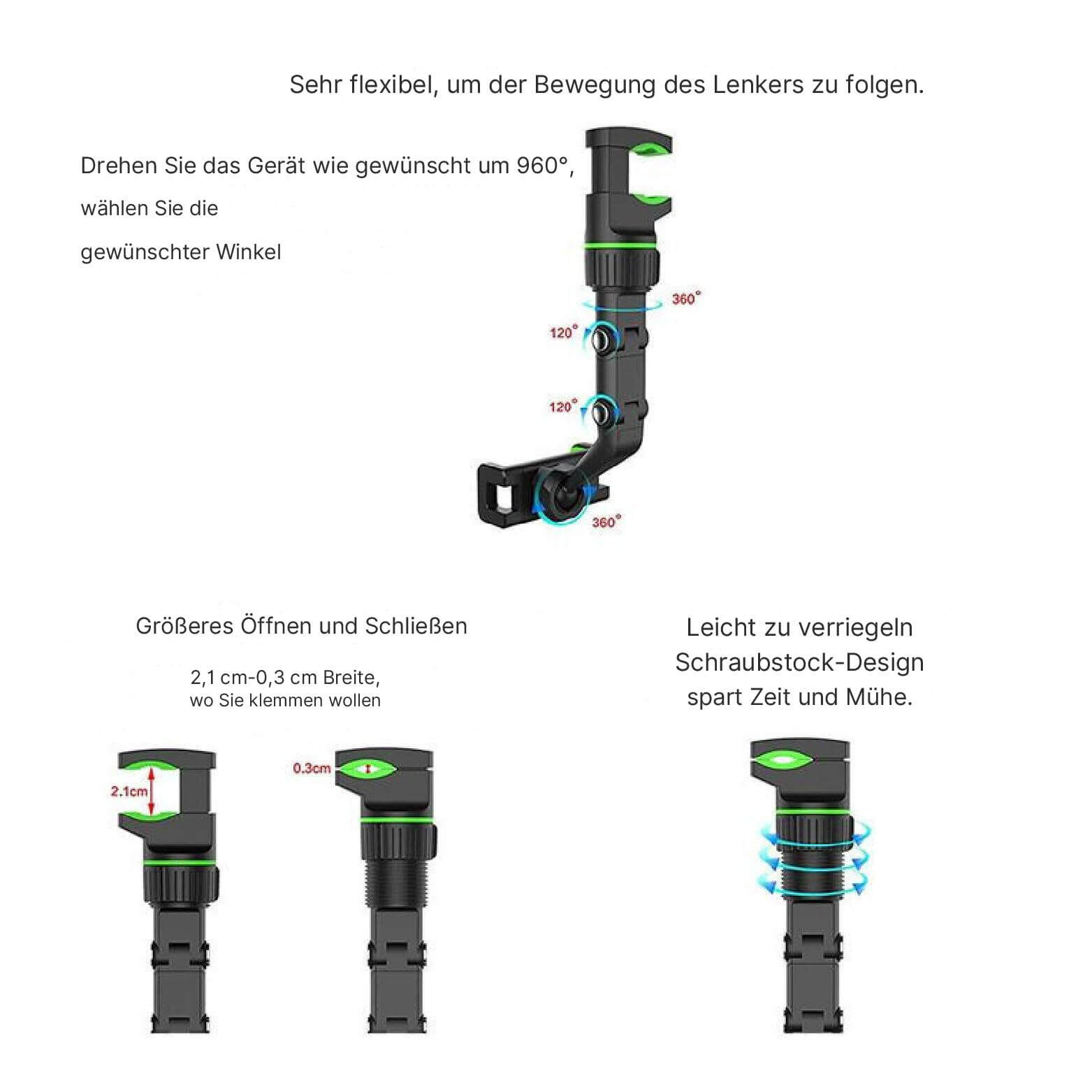 MirrorGrip™ Multifunktionale Rückspiegel-Handyhalterung