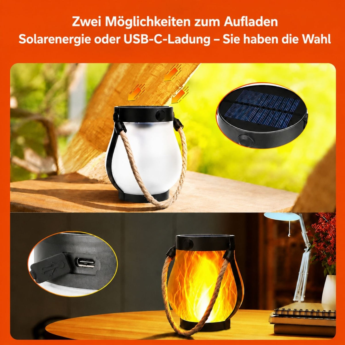 SolarFlame™ | Solarlaterne mit realistischem Flammeneffekt - Science Factory DE