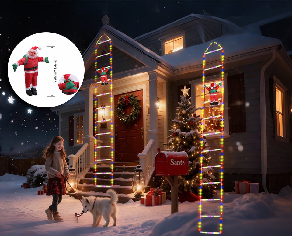 LumiNoël™ – Kletternder Weihnachtsmann mit LED-Beleuchtung - Science Factory DE
