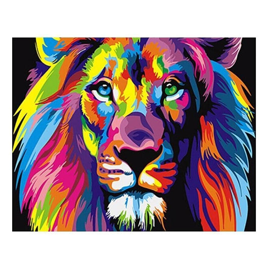 Regenbogen-Löwe | Number Painting - Science Factory