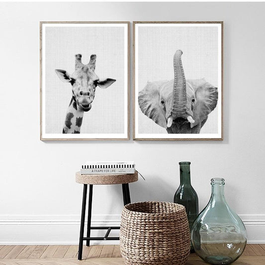 Tiere Schwarz-Weiß-Foto | Canvas Art - Science Factory