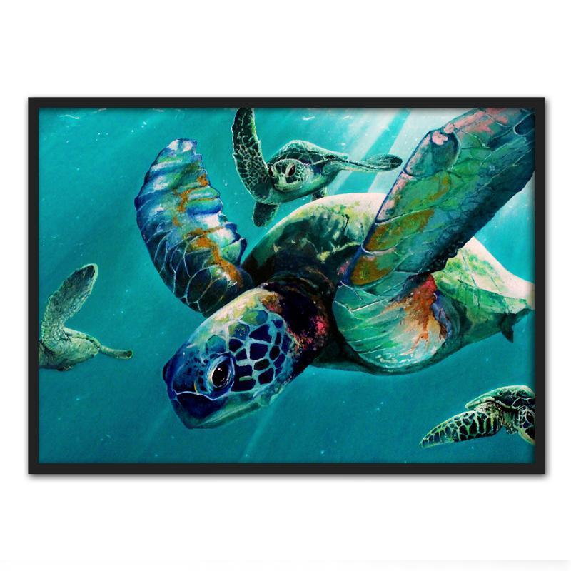 Aquarelle Meeresschildkröte | Canvas Art - Science Factory