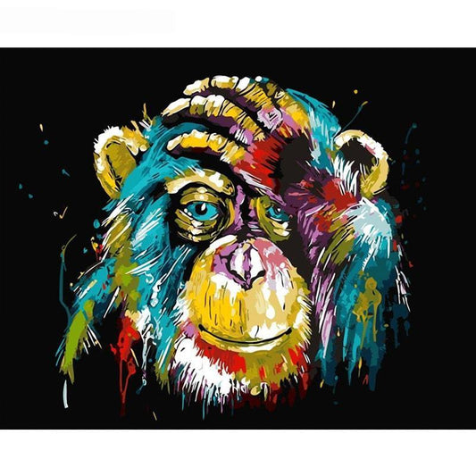 Farbiger Affe | Number Painting - Science Factory