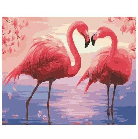 Verliebte Flamingos | Number Painting (NEU) - Science Factory