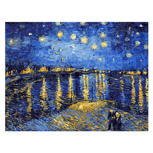 Sternennacht über der Rhône | Number Painting - Science Factory
