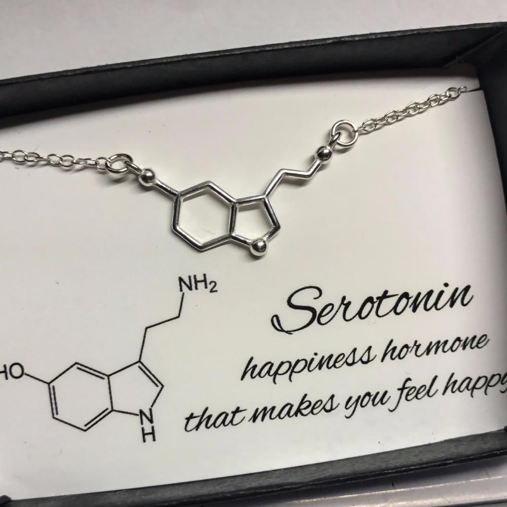 Serotonin "Glückshormon" Molekül Halskette - Science Factory